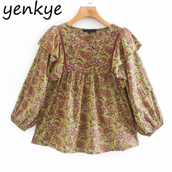 women's blouses & shirts vintage floral print blouse women lantern sleeve round neck ruffle casual loose summer plus size blusa ccwm98, White
women's blouses & shirts vintage floral print blouse women lantern sleeve round neck ruffle casual loose summer plus size blusa ccwm98, White