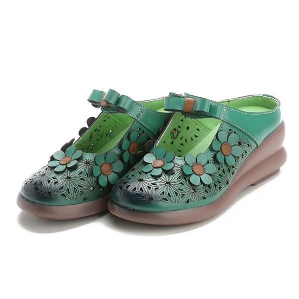 2021 spring handmade genuine leather women's shoes wedges ethnic style flower hollow female slippers summer breathable sandal, Black
2021 spring handmade genuine leather women's shoes wedges ethnic style flower hollow female slippers summer breathable sandal, Black