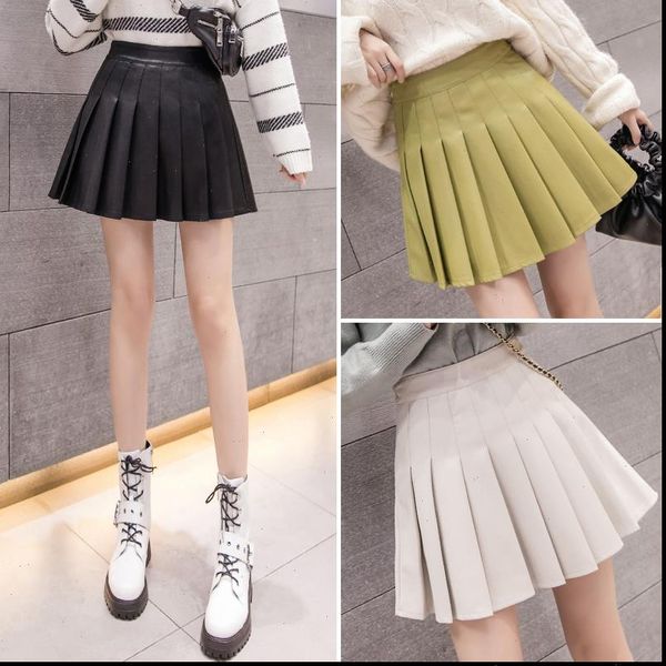 real s2021 new school style ins small leather skirt a line skirt umbrella skirt versatile high waist show pleated, Black
real s2021 new school style ins small leather skirt a line skirt umbrella skirt versatile high waist show pleated, Black