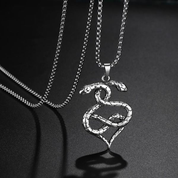 pendant necklaces retro double snake necklace for women stainless steel chain trendy silver color 2021 jewelry
pendant necklaces retro double snake necklace for women stainless steel chain trendy silver color 2021 jewelry