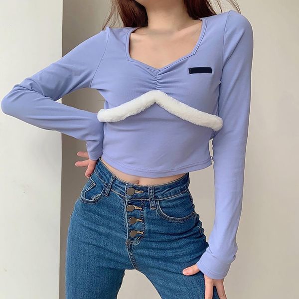 autumn women t shirt long sleeve crop t-shirts for women plush patchwork o neck pullovers women crop t-shirts, Gray
autumn women t shirt long sleeve crop t-shirts for women plush patchwork o neck pullovers women crop t-shirts, Gray