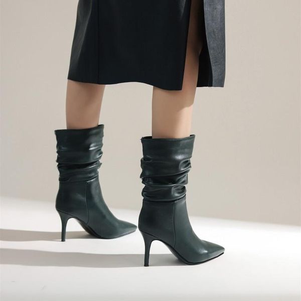 dress shoes 2021 autumn thin heel high wrinkled short boots with large tip size 40-43 chengdu dui women's, Black
dress shoes 2021 autumn thin heel high wrinkled short boots with large tip size 40-43 chengdu dui women's, Black