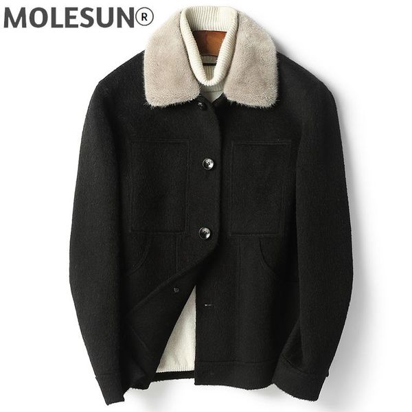 men's wool & blends akoosun winter jacket men clothing real coat male casual clothes double-sided 100% collar chaqueta hombre lxr59, Black
men's wool & blends akoosun winter jacket men clothing real coat male casual clothes double-sided 100% collar chaqueta hombre lxr59, Black