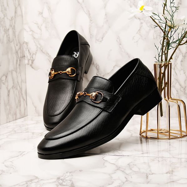 autumn men's shoes leather formal wear casual fashion busins, Black 
autumn men's shoes leather formal wear casual fashion busins, Black