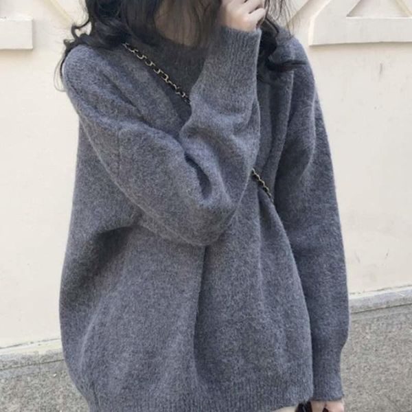 women's sweaters rounded cashmere women solid casual long sleeve knitted jumper female bottoming pullover 2021 autumn winter, White;black
women's sweaters rounded cashmere women solid casual long sleeve knitted jumper female bottoming pullover 2021 autumn winter, White;black