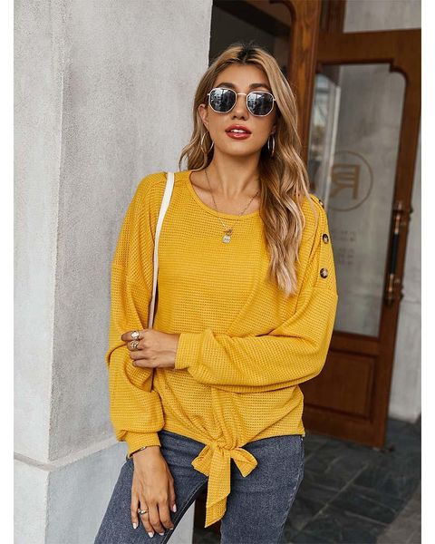 women's t-shirt women long sleeve solid color crewneck lace up tshirt loose casual sweatshirt athleisure fashion female, White
women's t-shirt women long sleeve solid color crewneck lace up tshirt loose casual sweatshirt athleisure fashion female, White