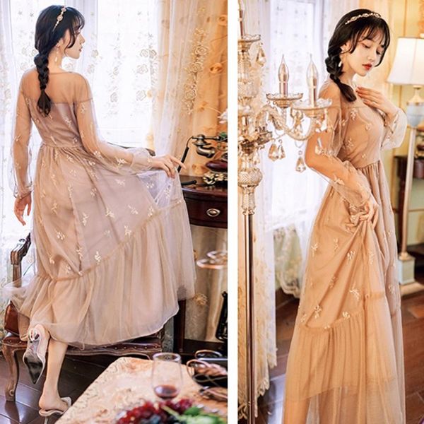 casual dresses 2021 fashion gauze splice embroidery perspective big swing dress, Black;gray
casual dresses 2021 fashion gauze splice embroidery perspective big swing dress, Black;gray