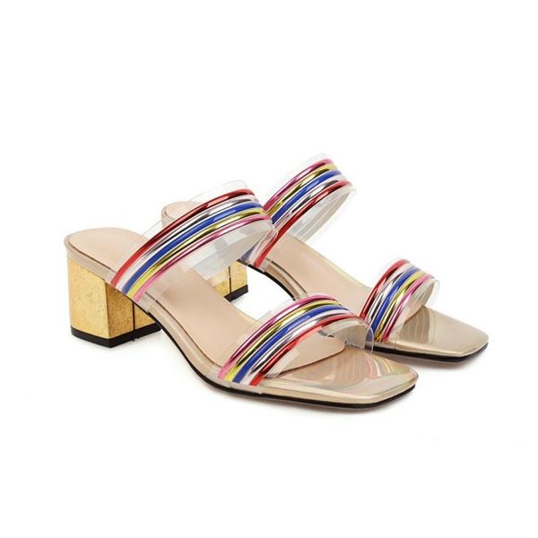 slippers female rainbow silicone slides square heels 6cm clear shoes plus size 33-50 wide fitting novelty artificial pumps blue, Black
slippers female rainbow silicone slides square heels 6cm clear shoes plus size 33-50 wide fitting novelty artificial pumps blue, Black