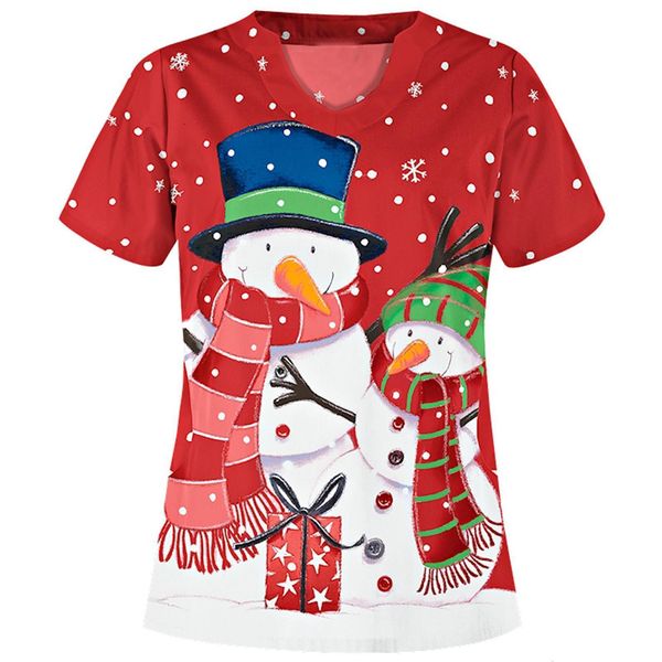 ladies fashion casual christmas/thanksgiving short sleeve v-neck care worker comfortable work uniform casual f04*, White
ladies fashion casual christmas/thanksgiving short sleeve v-neck care worker comfortable work uniform casual f04*, White