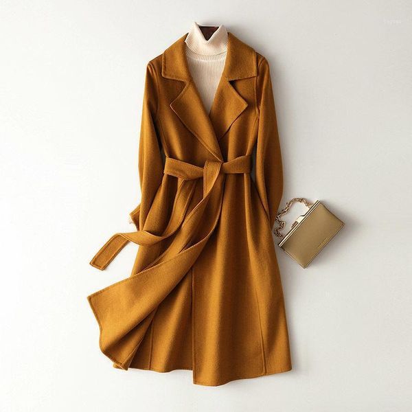 arrival 100% wool coat brand winter woolen vintage thick cashmere solid female overcoat sashes long outwears, Black
arrival 100% wool coat brand winter woolen vintage thick cashmere solid female overcoat sashes long outwears, Black