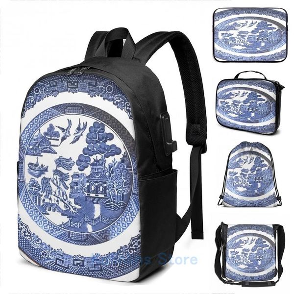 backpack funny graphic print blue willow china usb charge men school bags women bag travel laptop
backpack funny graphic print blue willow china usb charge men school bags women bag travel laptop