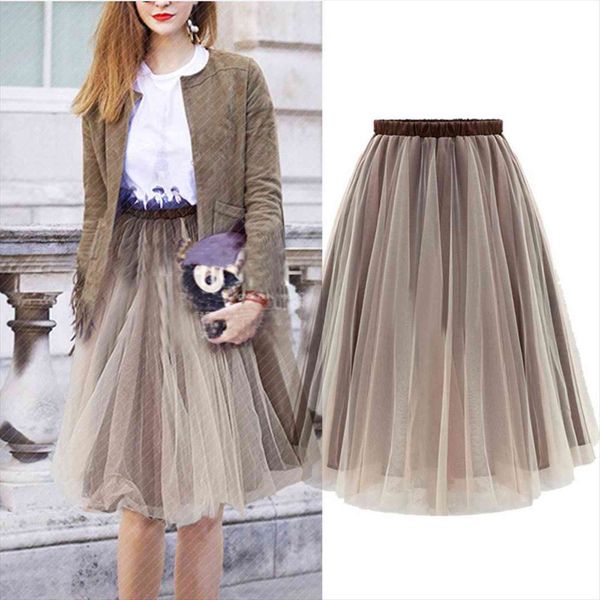 fashion casual hight waist womens skirt elastic layered tulle a line tutu mid all match organza solid, Black
fashion casual hight waist womens skirt elastic layered tulle a line tutu mid all match organza solid, Black
