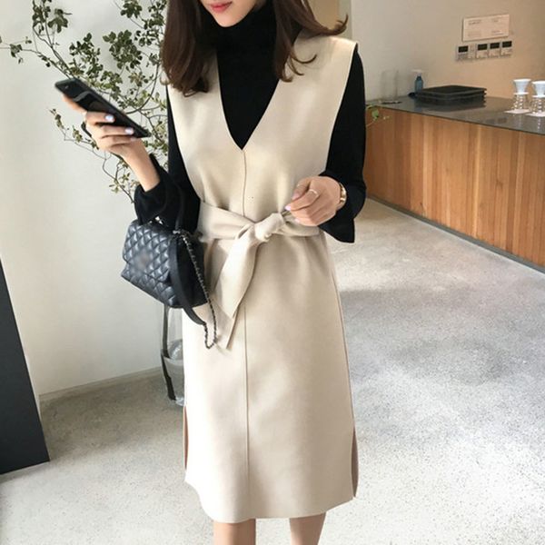 new 2021 blended winter elegant sleeveless woman vestidos autumn v-neck wool lace with office lady midi 2 t2m3, Black;gray
new 2021 blended winter elegant sleeveless woman vestidos autumn v-neck wool lace with office lady midi 2 t2m3, Black;gray