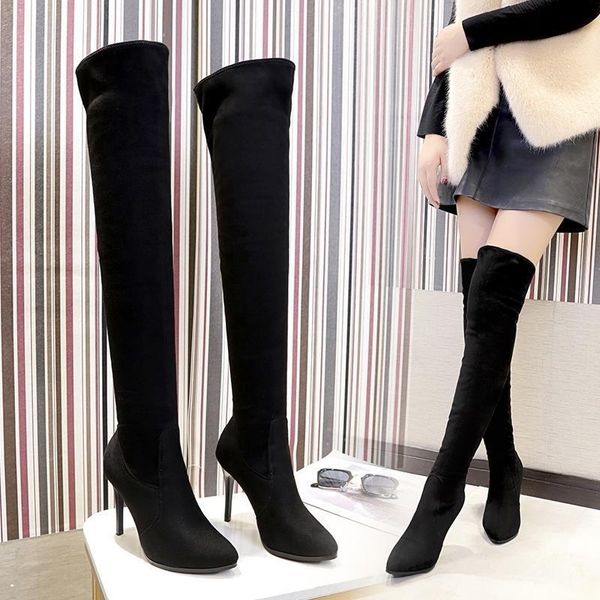 boots 2021 autumn fashion thin over knee elastic women's pointed heel high sexy, Black
boots 2021 autumn fashion thin over knee elastic women's pointed heel high sexy, Black