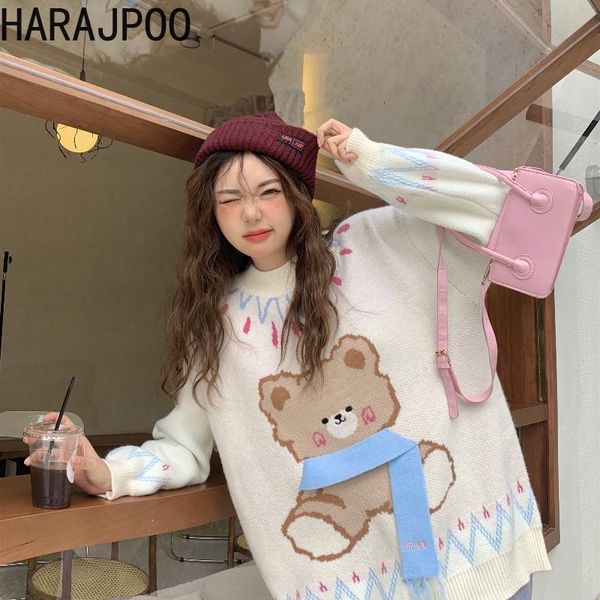 women's sweaters clothing harajpoo woman y2k bear cartoon printing sweater autumn winter harajuku style loose lazy knit oi neck pullove, White;black
women's sweaters clothing harajpoo woman y2k bear cartoon printing sweater autumn winter harajuku style loose lazy knit oi neck pullove, White;black
