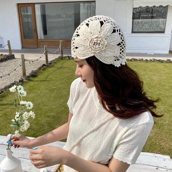 beanie/skull caps hand-woven flower thin hollow breathable knitted hat women vintage elegant woolen melon leather baotou cap, Blue;gray
beanie/skull caps hand-woven flower thin hollow breathable knitted hat women vintage elegant woolen melon leather baotou cap, Blue;gray
