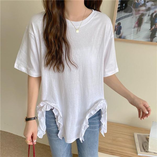 women's t-shirt white oversized asymmetrical summer tee shirt women short sleeve solid cotton long female casual o-neck korean
women's t-shirt white oversized asymmetrical summer tee shirt women short sleeve solid cotton long female casual o-neck korean