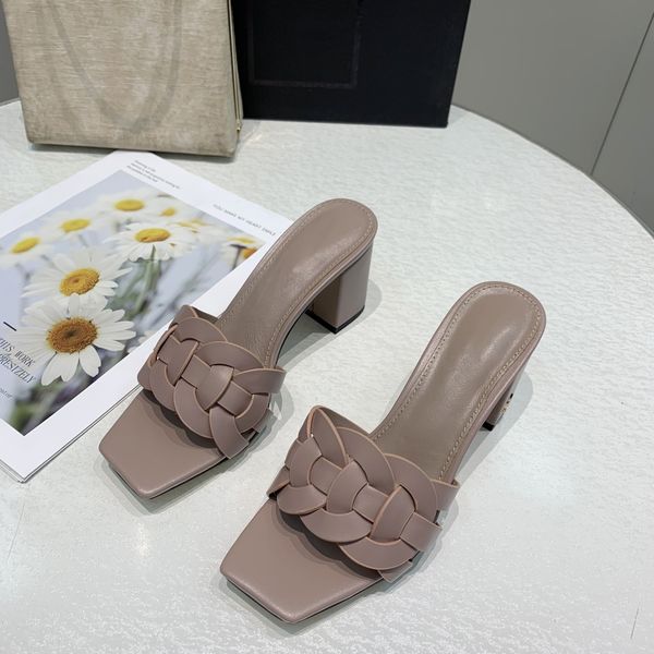 luxury medium heel chunky heel sandal slipper women's cowhede outsole frosted grain 6.5cm high heel, Black
luxury medium heel chunky heel sandal slipper women's cowhede outsole frosted grain 6.5cm high heel, Black