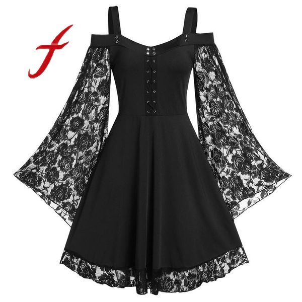 fashion gothic dress for women 2021 patchwork flare sleeve cross corn cold shoulder lace up insert sling dress ladies dresses, Black;gray
fashion gothic dress for women 2021 patchwork flare sleeve cross corn cold shoulder lace up insert sling dress ladies dresses, Black;gray