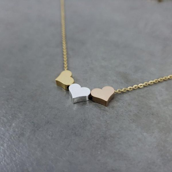pendant necklaces stainless steel rose gold mini three heart necklace fashion jewelry friends gifts for women, Silver
pendant necklaces stainless steel rose gold mini three heart necklace fashion jewelry friends gifts for women, Silver