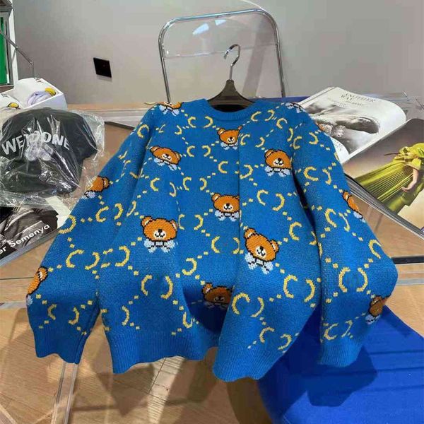 chaopai gujia 2021 autumn new bear letter jacquard age reducing lovely soft casual couple sweater, White;black
chaopai gujia 2021 autumn new bear letter jacquard age reducing lovely soft casual couple sweater, White;black