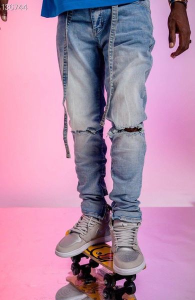 men's jeans rk774 fashion 2021 runway luxury european design party style clothing, Blue
men's jeans rk774 fashion 2021 runway luxury european design party style clothing, Blue