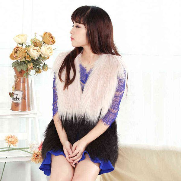 long style shanghai long wool cardigan coat contrast color fashion personalized women's vest 211207, Black
long style shanghai long wool cardigan coat contrast color fashion personalized women's vest 211207, Black