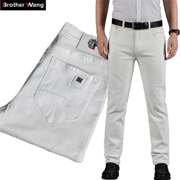summer men's white jeans fashion casual elastic slim denim trousers male brand pants 210716, Blue
summer men's white jeans fashion casual elastic slim denim trousers male brand pants 210716, Blue