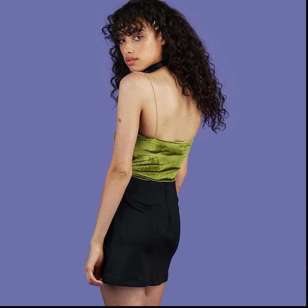 2021 women corduroy korea solid color short camisole female tie gold velvet bralette crop streetwear pink bustier, White
2021 women corduroy korea solid color short camisole female tie gold velvet bralette crop streetwear pink bustier, White