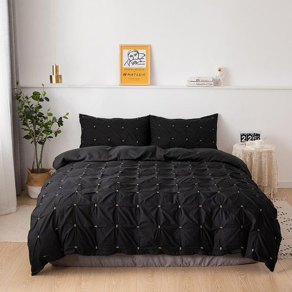 bedding sets stereo 3d process plain black quilt cover pillowcase three-piece suit europe us size king
bedding sets stereo 3d process plain black quilt cover pillowcase three-piece suit europe us size king