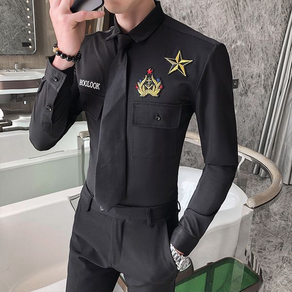 Britnico New Estilo Primavera Nova Manga Longa Camisas Roupas Masculinas Frente Decorao Magro Ajuste Clube Vestido Pl 26VA, Black;brown
Britnico New Estilo Primavera Nova Manga Longa Camisas Roupas Masculinas Frente Decorao Magro Ajuste Clube Vestido Pl 26VA, Black;brown