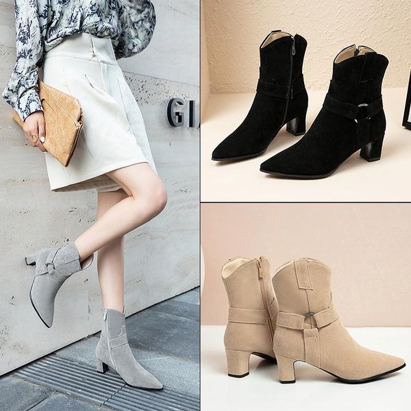boots 2021 casual pointed toe low heels women's ankle short winter autumn western fashion zipper large size 32- 45, Black
boots 2021 casual pointed toe low heels women's ankle short winter autumn western fashion zipper large size 32- 45, Black