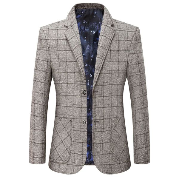 men blazers autumn winter plaid suit middle-aged business casual outerwear men's jacket 3qbu, White;black
men blazers autumn winter plaid suit middle-aged business casual outerwear men's jacket 3qbu, White;black