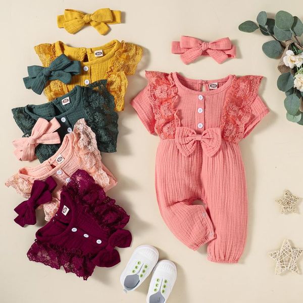 jumpsuits summer infant baby girls lace romper jumpsuit playsuit ruffles cotton linen rompers headband 2pcs outfits born clothes, Blue
jumpsuits summer infant baby girls lace romper jumpsuit playsuit ruffles cotton linen rompers headband 2pcs outfits born clothes, Blue