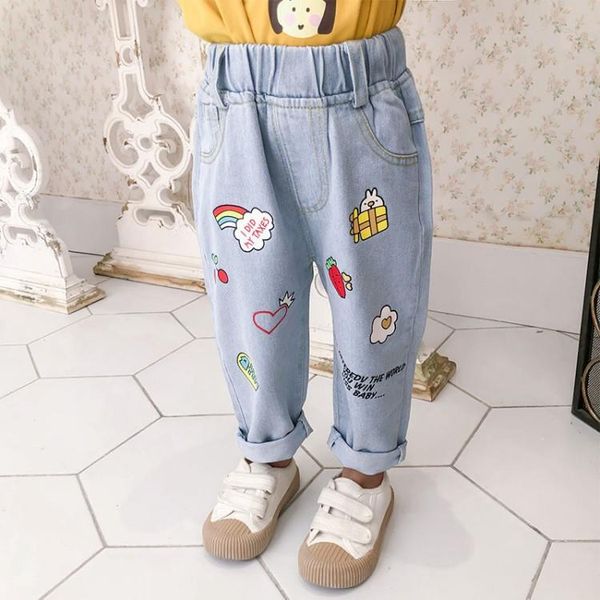 jeans cartoon print girls trousers loose solid color all-match wide legs baby water wash soft light denim pants 1-8y, Blue
jeans cartoon print girls trousers loose solid color all-match wide legs baby water wash soft light denim pants 1-8y, Blue