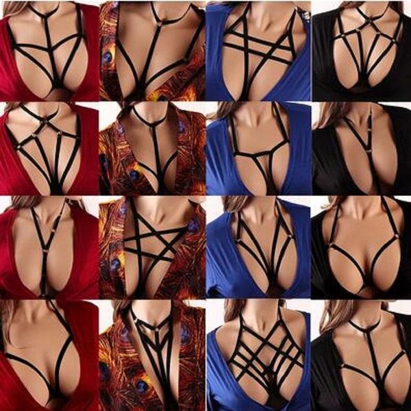 bras women fetish chest bondage harness lingerie harajuku body bra erotic cage gothic suspenders garter belt, Red;black
bras women fetish chest bondage harness lingerie harajuku body bra erotic cage gothic suspenders garter belt, Red;black