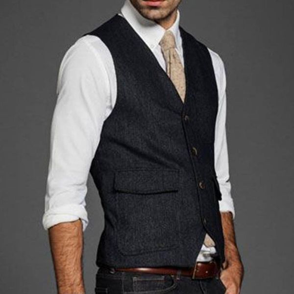 men's vests black wool tweed men vest for weddng suit one piece custom slim fit man suits waistcoat v neck fashion waist coat, Black;white
men's vests black wool tweed men vest for weddng suit one piece custom slim fit man suits waistcoat v neck fashion waist coat, Black;white