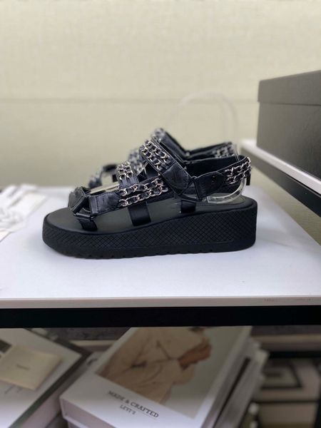 fashion designer chain sandals leisure high end handmade series recommended by many stars size 35 to 40, Black
fashion designer chain sandals leisure high end handmade series recommended by many stars size 35 to 40, Black