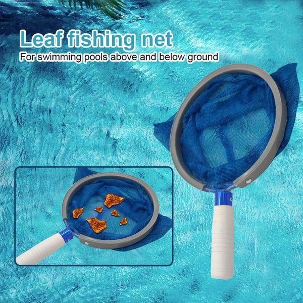 pool & accessories round swimming fishing net pond deep leaves cleaning mesh home outdoor paddling cleaner blue