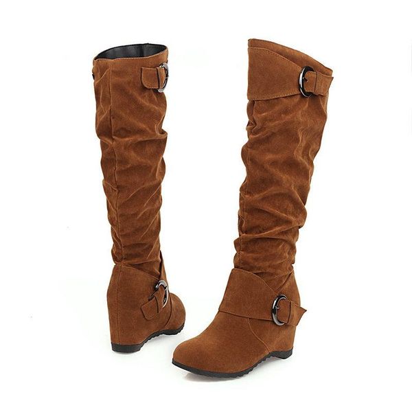 boots women suede knee high fashion folding slip on winter casual low heels red black long slim ladies 2022
boots women suede knee high fashion folding slip on winter casual low heels red black long slim ladies 2022