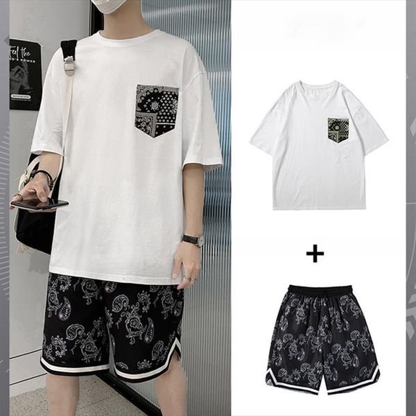 summer outfit set printed men tracksuits clothing pocket t shirt and loose korean fashion two piece mens clothes, Gray
summer outfit set printed men tracksuits clothing pocket t shirt and loose korean fashion two piece mens clothes, Gray