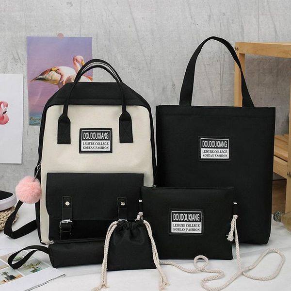 school bags 5 piece set high for teenage girls 2021 canvas travel backpack women bookbags teen student bag
school bags 5 piece set high for teenage girls 2021 canvas travel backpack women bookbags teen student bag