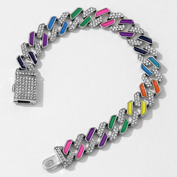 link, chain iced out hip hop street neon multicolored bling bracelets for mans cuban link rainbow charm bracelet jewelry female gifts, Black
link, chain iced out hip hop street neon multicolored bling bracelets for mans cuban link rainbow charm bracelet jewelry female gifts, Black