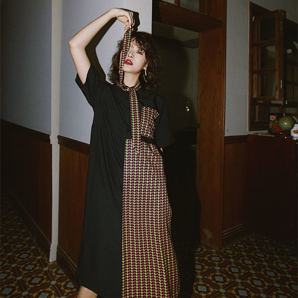 2021 new long shirt patchwork loose women a line black designer summer fashion m2eu, Black;gray
2021 new long shirt patchwork loose women a line black designer summer fashion m2eu, Black;gray