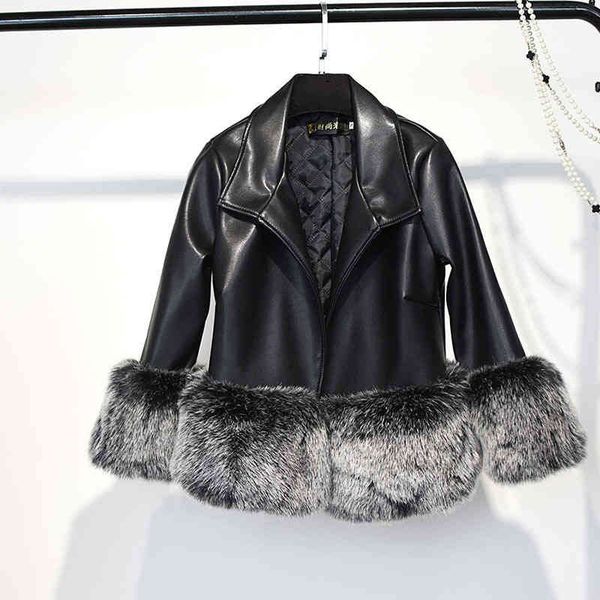 women's leather & faux winter fashion warm coat turn-down collar fur jacket casual pu 9pm6, Black
women's leather & faux winter fashion warm coat turn-down collar fur jacket casual pu 9pm6, Black