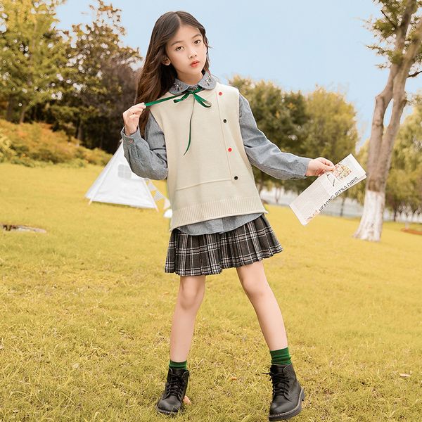 girls set 2021 new foreign gigant autumn winter children's shirt knit sweater women's big children's clothing wholesale, White
girls set 2021 new foreign gigant autumn winter children's shirt knit sweater women's big children's clothing wholesale, White