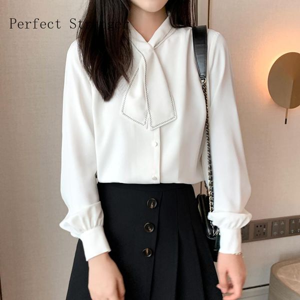 women's blouses & shirts 2021 autumn arrival bow collar long sleeve women chiffon blouse high quality, White
women's blouses & shirts 2021 autumn arrival bow collar long sleeve women chiffon blouse high quality, White