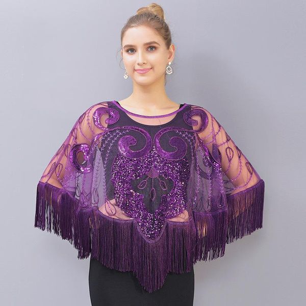 women's jackets fashion large size loose tassel blouse shawl women sequined mesh perspective short coat elegant banquet party cloak, Black;brown
women's jackets fashion large size loose tassel blouse shawl women sequined mesh perspective short coat elegant banquet party cloak, Black;brown