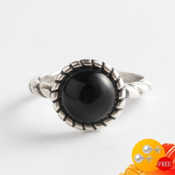 cluster rings vintage 925 sterling silver ring jewelry for women round obsidian gemstone open finger wedding gift wholesale accessories, Golden;silver
cluster rings vintage 925 sterling silver ring jewelry for women round obsidian gemstone open finger wedding gift wholesale accessories, Golden;silver