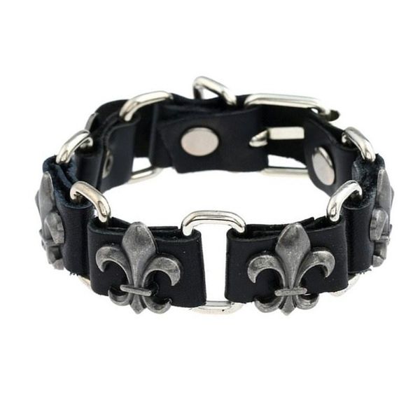 charm bracelets men's european and american fashion versatile bracelet retro punk genuine leather essential, Golden;silver
charm bracelets men's european and american fashion versatile bracelet retro punk genuine leather essential, Golden;silver